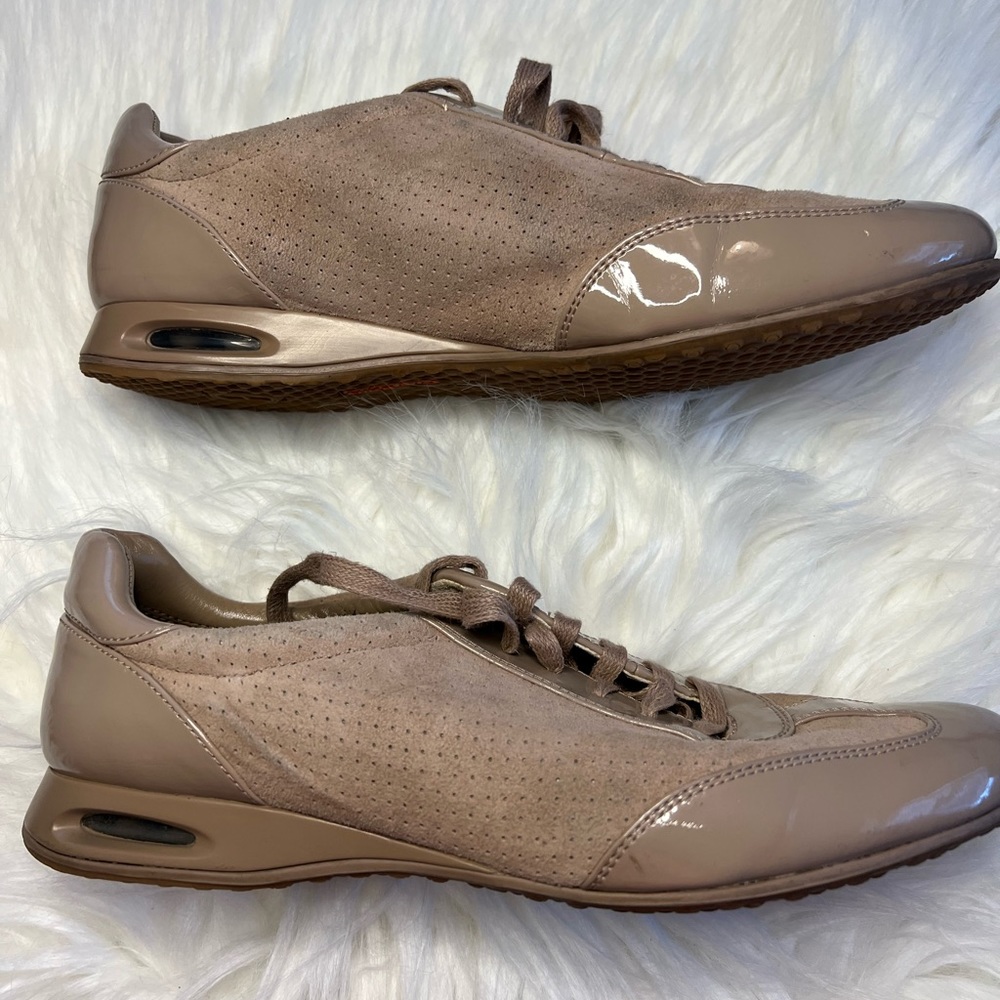 Cole Haan Nike Air Sneakers, suede and patent leather, tan; Size 9.5 - Picture 2 of 13